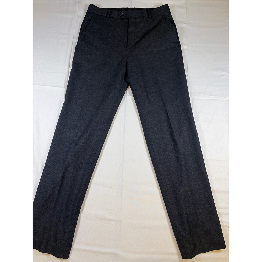 Stafford Classic Fit Travel Trouser Mens 36x36 Charcoal Gray Wool Blend Pants